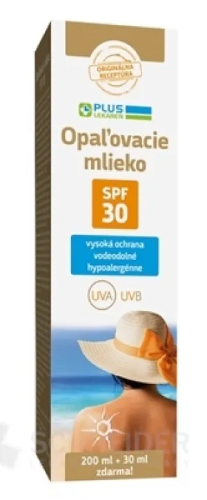 PLUS LEKÁREŇ Opaľovacie mlieko SPF 30