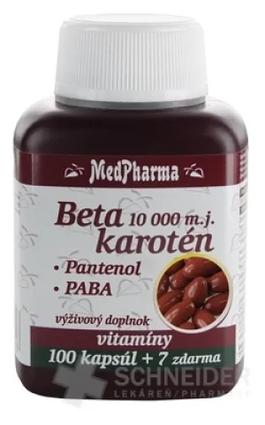 MedPharma BETAKAROTÉN 10 000 m.j.+Pantenol+PABA