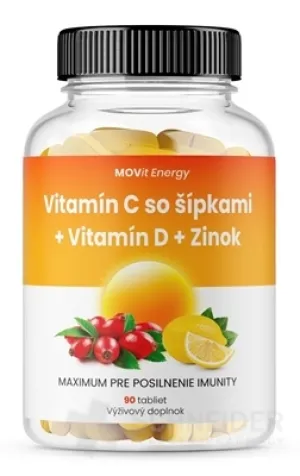 MOVit Vitamín C 1200 mg so šípkami + D + Zinok