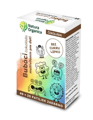 NATURA ORGANICA Bubáci - multivitamíny pre deti s príchuťou čokoláda - 60TBL