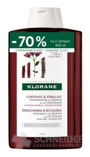 KLORANE SHAMPOOING À LA QUININE ET AUX VIT.B (DUO)