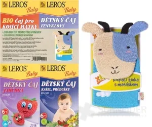LEROS BABY 4 ČAJE A MAŇUŠKA NA UMÝVANIE BIO