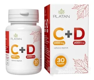 PLATAN Vitamín C 1000 mg + D 2000 I.U.