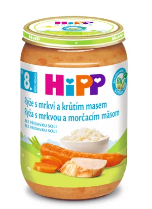 HiPP Prikrm BIO Ryža s mrkvou a morčacím mäsom
