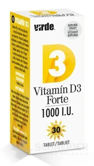 VIRDE Vitamín D3 Forte 1000 I.U.