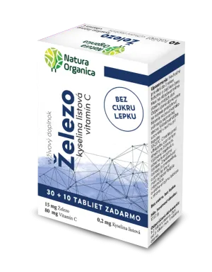 Natura Organica železo, kyselina listová, vitamín C 40tbl