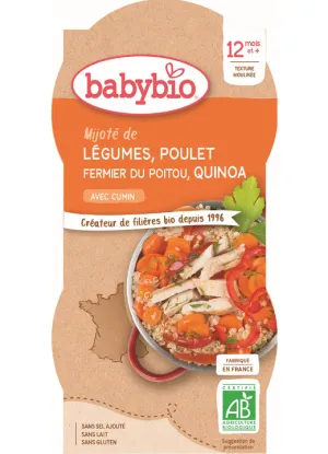 BabyBIO Zelenina s kuracím mäsom a quinoa