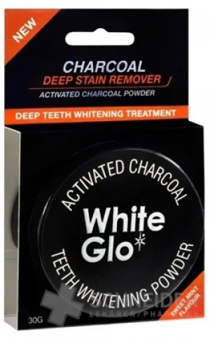 WHITE GLO CHARCOAL Bieliaci zubný púder