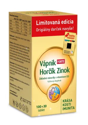 Vápnik,Horčík,Zinok Forte 100+30tbl. + Test karta pohody