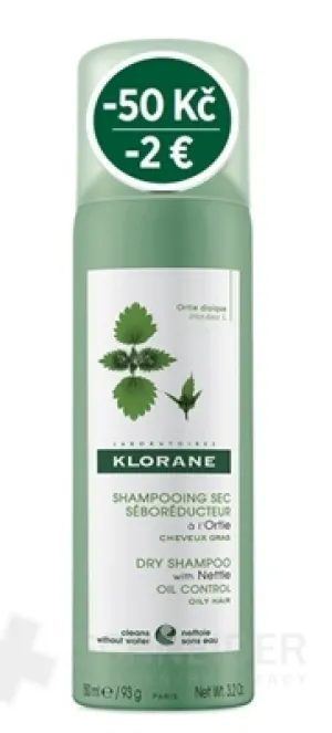 KLORANE SHAMPOOING SEC SÉBOR. à l'Ortie (zľava)