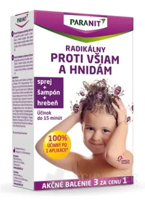 Paranit sprej 100ml+ hrebeň + šampon zdarma