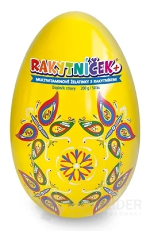 RAKYTNÍČEK+ multivitamínové želatínky 50 ks - Veľkonočné vajce žlté 2023