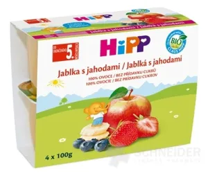 HiPP Príkrm BIO 100% Ovocie Jablká s jahodami