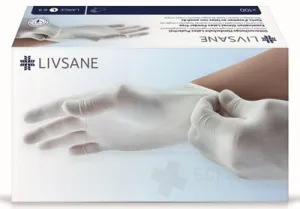 LIVSANE Latexové rukavice nepúdrované L