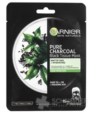 GARNIER Skin Black Mask PURE CHARCOAL Čierny čaj