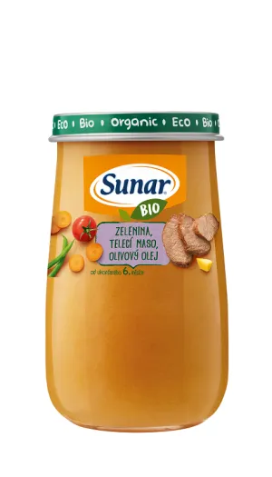 Sunar BIO príkrm Zelenina, teľacie mäso, olivový olej