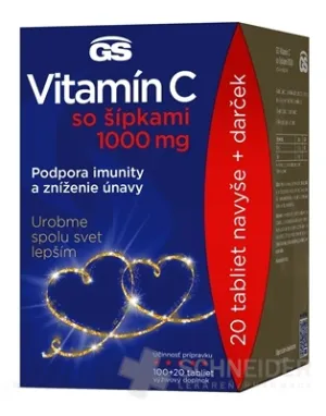 GS Vitamin C1000 + šípky tbl. 100+20 darček 2022 ČR/SK