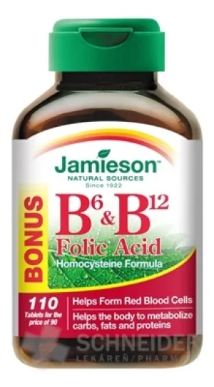 JAMIESON VITAMÍNY B6, B12 A KYSELINA LISTOVÁ