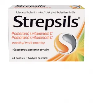 STREPSILS Pomaranč s vitamínom C 24 pastiliek