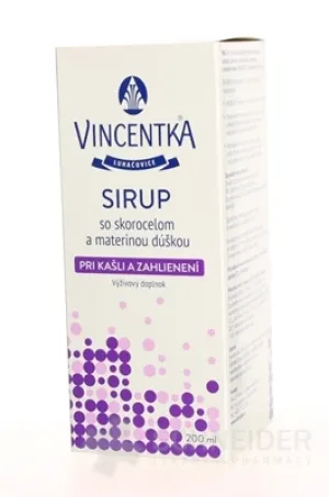 VINCENTKA SIRUP so skorocelom a materinou dúškou