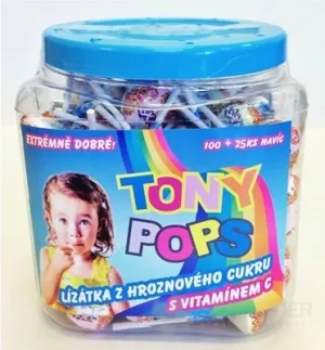 TONY POPS Lízanky s hroznovým cukrom s vitamínom C