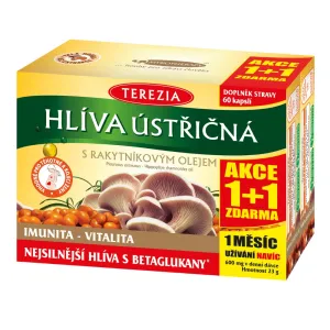 Hliva ustricovitá s rakytníkovým olejom AKCIA 1+1 (cps 60 + 60 ks zadarmo, 2x60 ks)