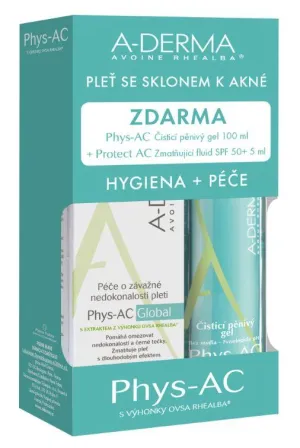A-Derma Phys-AC Global 40ml + čistiaci gél 100ml
