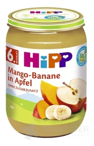 HiPP Príkrm BIO Jablka s mangom a banánmi