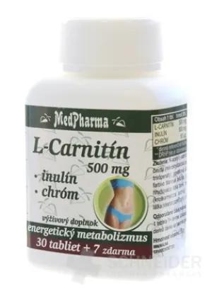 MedPharma L-CARNITÍN 500 MG + INULÍN + CHRÓM