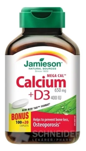 JAMIESON MEGA CAL VÁPNIK + VITAMIN D3