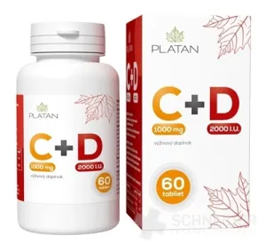 PLATAN Vitamín C 1000 mg + D 2000 I.U.
