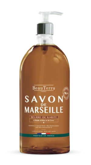 BeauTerra  - tradičné tekuté marseillské mydlo -bambucké maslo