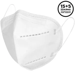 Respirátor FFP2 KN95 15+5ks zdarma + 50ks Ochranné rúško medicínske 3-vrstvové