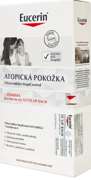 Eucerin Atopicontrol telové mlieko 250ml + Acute Lip balzam na pery 10ml