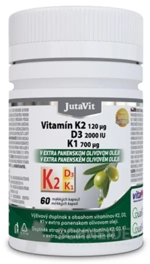 JutaVit Vitamín K2 120 µg, D3 2000 IU, K1 700 µg