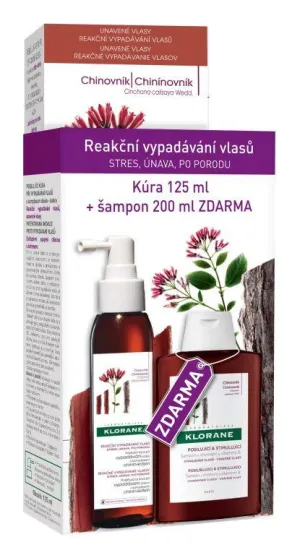 Klorane Kúra proti vypadávaniu vlasov s komplexom chinín - kofeín 125ml + šampón s chinínom 200ml