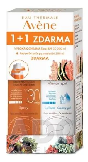 Avene Sprej SPF 30 200ml + Reparačná starostlivosť po opaľovaní 200ml