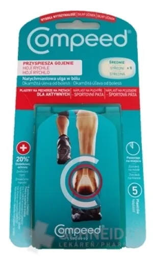 Compeed NÁPLASŤ ŠPORTOVÁ na pľuzgiere, Päta