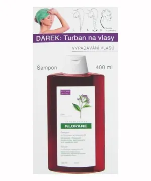 Klorane Šampón s chinínom a vitamínmi B + darček turban na vlasy