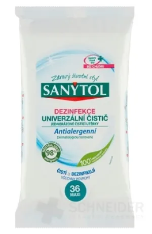 SANYTOL DEZINFEKCIA UNIVERZÁLNY ČISTIČ Utierky