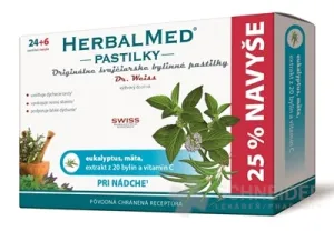 Herbalmed pastilky - eukalyptus, mäta, 20 bylín, vit. C 24+6 past.