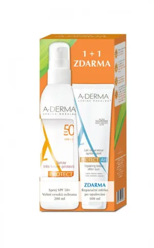 A-Derma Protect Sprej SPF 50+ 200ml + Reparačné mlieko po opaľovaní 100ml