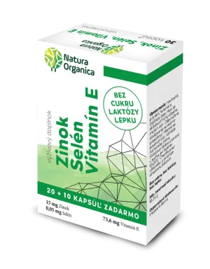 Natura Organica Zinok 15 mg, Selén 50 mg, Vitamín E 73,5 mg 30tbl