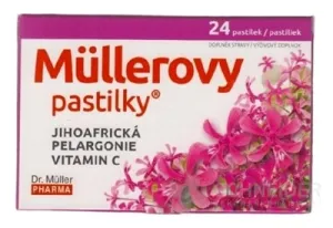 MÜLLEROVE pastilky Juhoafrická PELARGÓNIA, VIT. C