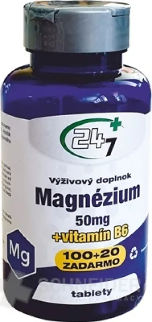 24/7 Plus Magnézium 50 mg + vitamín B6