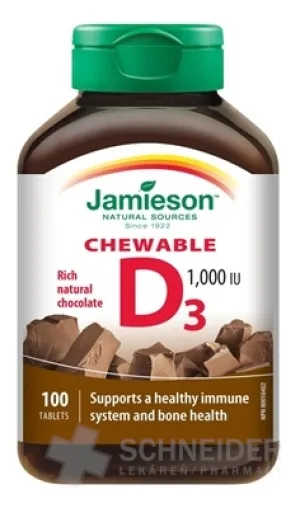 JAMIESON VITAMÍN D3 1000 IU ČOKOLÁDA