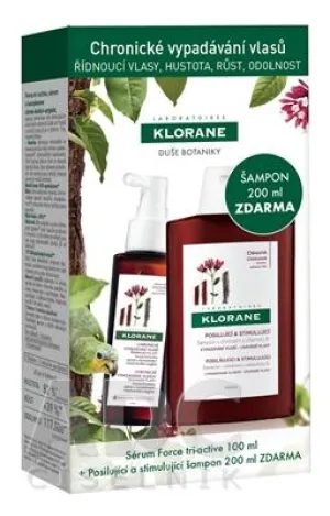 Klorane Force tri-active 100ml + šampón s chinínom 200ml