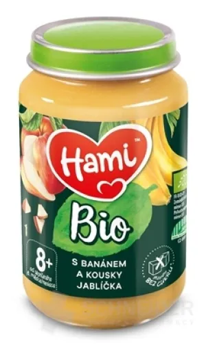 Hami ovocný príkrm BIO S banánom a kúskami jabĺčka