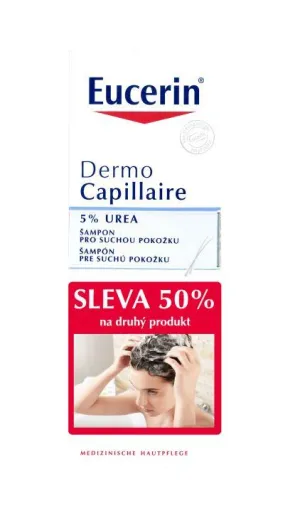 Eucerin Dermocapillaire šampón na vlasy 5% urea pre suchú pokožku 2x250ml