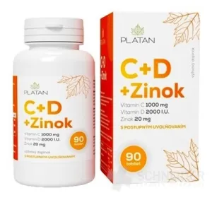 PLATAN Vitamín C+D+ZINOK 90ks